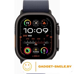 Apple Watch Ultra 2 2024 GPS + Cellular 49mm Black Titanium Case with Navy Alpine Loop - M (MYPX3)