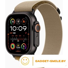 Apple Watch Ultra 2 2024 GPS + Cellular 49mm Black Titanium Case with Tan Alpine Loop - M (MYQ13)