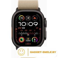 Apple Watch Ultra 2 2024 GPS + Cellular 49mm Black Titanium Case with Tan Alpine Loop - S (MYQ03)