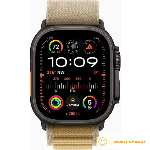 Apple Watch Ultra 2 2024 GPS + Cellular 49mm Black Titanium Case with Tan Alpine Loop - S (MYQ03)