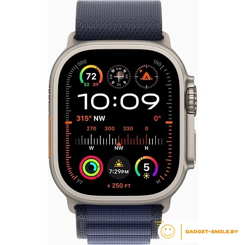 Apple Watch Ultra 2 2024 GPS + Cellular 49mm Natural Titanium Case with Navy Alpine Loop - M (MXMY3)
