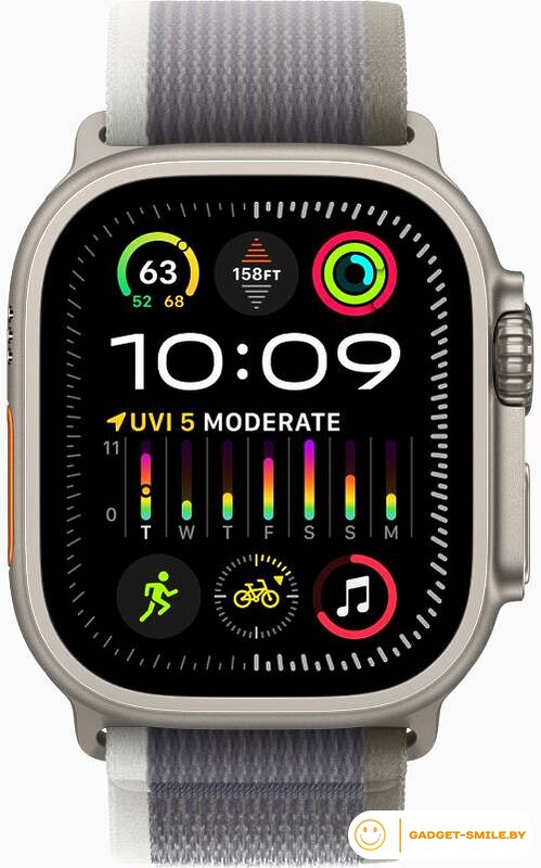 Apple Watch Ultra 2 GPS + Cellular 49мм Titanium Case with Green/Gray Trail Loop