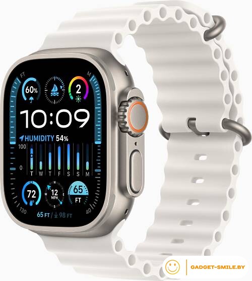 Apple Watch Ultra 2 GPS + Cellular 49мм Titanium Case with White Ocean Band (One Size)