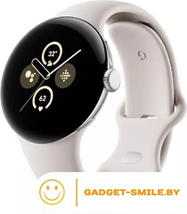 Google Pixel Watch 2 (глянцевый серебристый/фарфор)