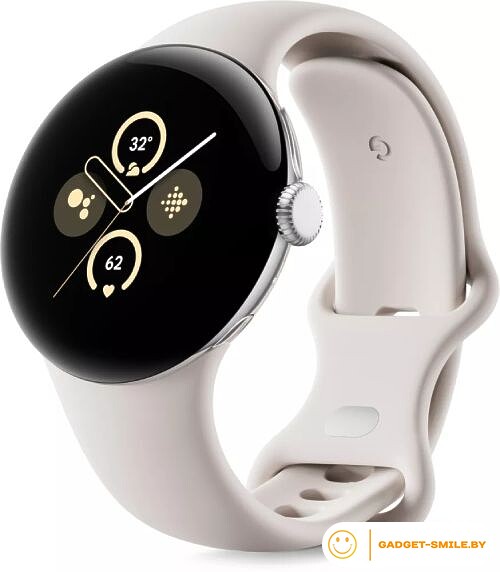 Google Pixel Watch 2 LTE (глянцевый серебристый/фарфор)