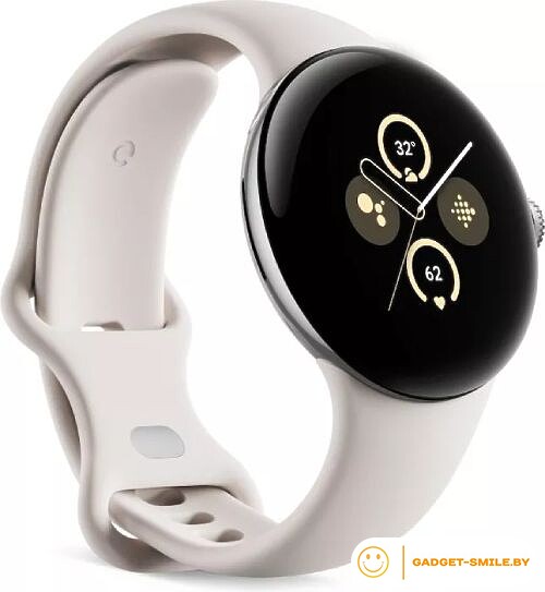 Google Pixel Watch 2 LTE (глянцевый серебристый/фарфор)