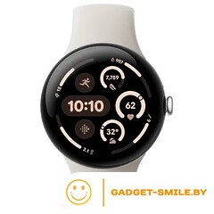 Google Pixel Watch 3 LTE 45мм Глянцевый серебристый / фарфор (Polished Silver / Porcelain)